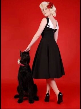 Bettie Page Black and White Contrast Pinup Dress